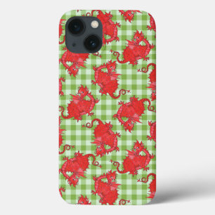 Hoesje-Mate iPad Case: Rode Draken op Groene Gingh Case-Mate iPhone Case