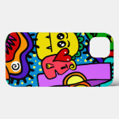 Hoesje-Mate Tough Xtreme iPhone X Hoesje HAPPY MON (Achterkant (horizontaal))