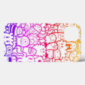 Hoesje-Mate Tough Xtreme iPhone X Hoesje HAPPY MON (Achterkant (horizontaal))