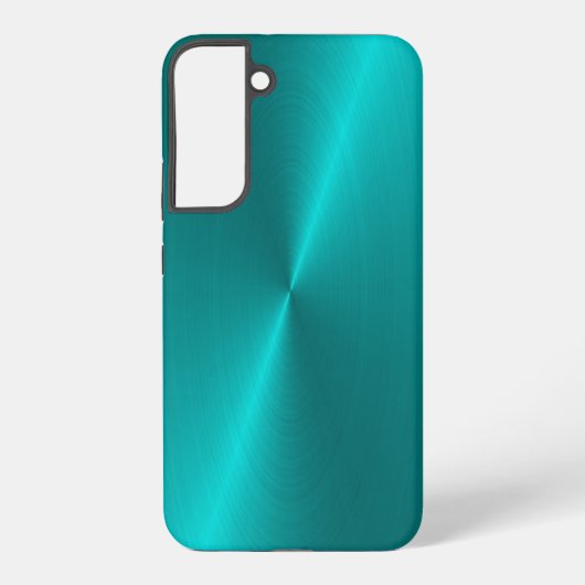 Hoesje met een blauwe glanzende faux metaal samsung galaxy hoesje (Achterkant)