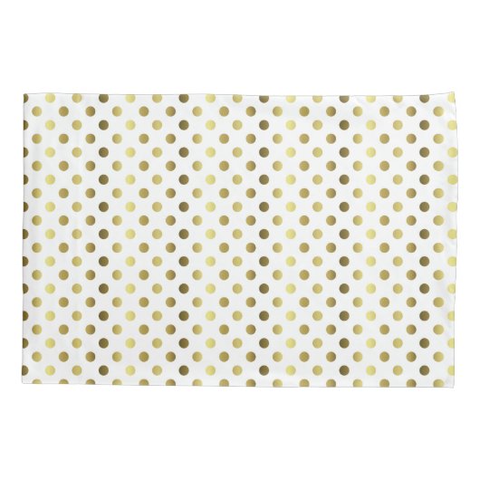 Hoesje met gouden en witte poka Dot Pillow Kussensloop (Achterkant)