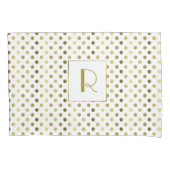 Hoesje met gouden en witte poka Dot Pillow Kussensloop (Voorkant)