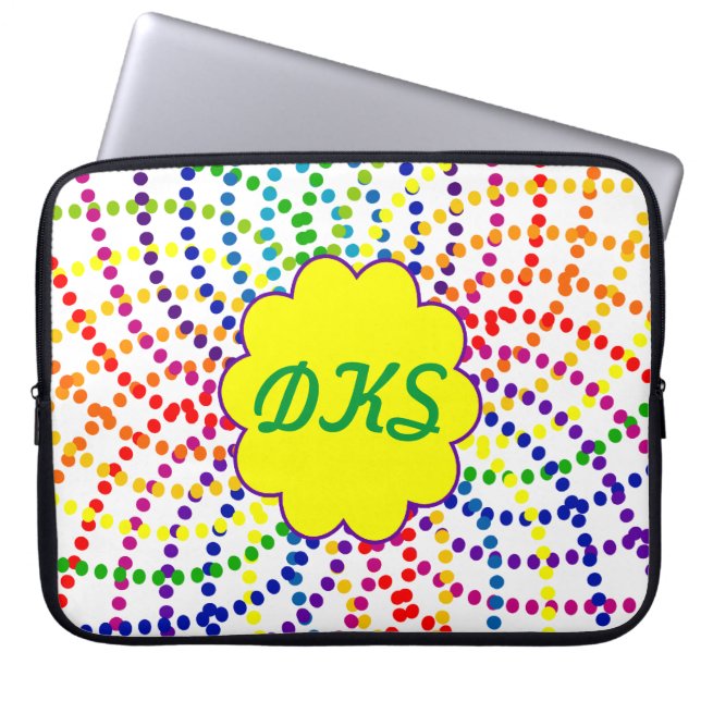 Hoesje met monogram laptop sleeve (Voorkant)