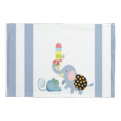 Hoesje met piloot Stripe Blue Elephant Mouse Kussensloop (Achterkant)