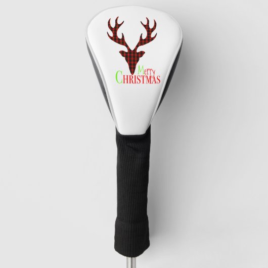 Hoesje met Red Black Pset Reindeer Kerstmis Golfheadcover (Voorkant)
