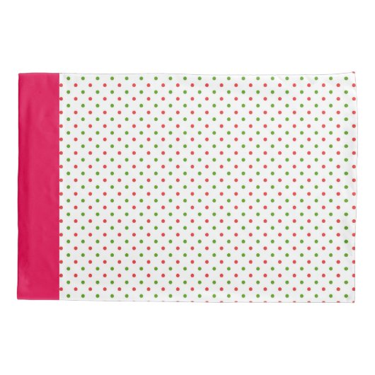 Hoesje met rode en groene poka Dot met kerstmis Kussensloop (Achterkant)