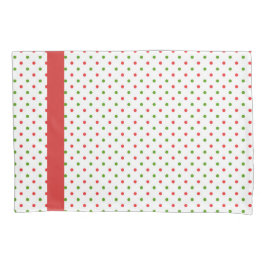 Hoesje met rode en groene poka Dot met kerstmis Kussensloop