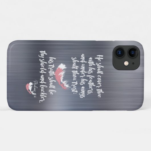 Hoesje met Zijn Veren Psalmen KJV Bijbelvers (Achterkant (horizontaal))