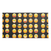hoesje met zwarte emojis kussen kussensloop (Achterkant)