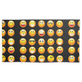 hoesje met zwarte emojis kussen kussensloop (Voorkant)