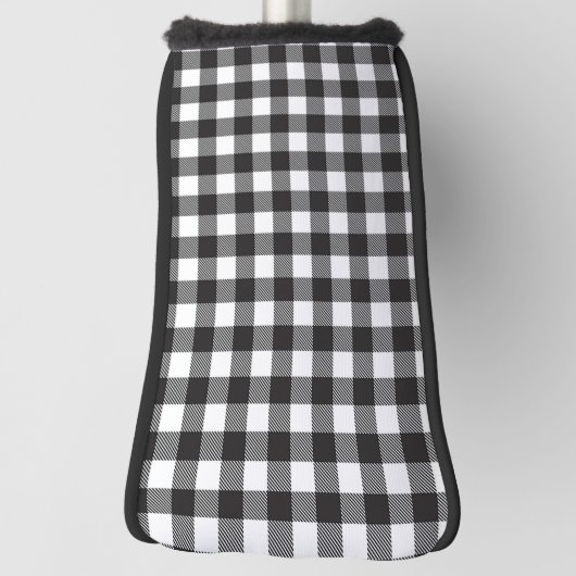 Hoesje met zwarte en witte buffels golfheadcover (Draai 90)