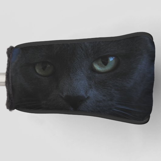 Hoesje met zwarte kat Golf Golfheadcover (Voorkant)