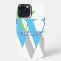 Hoesje MONOGRAM EERSTE LETTER NAAM iPhone bewerkba