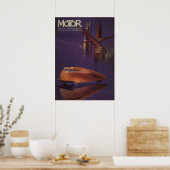  Hoesje motormagazijn, Futuristic City Car Poster (Keuken)