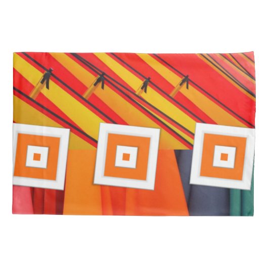 Hoesje Oranje Rood Geel Abstract Kussensloop (Achterkant)