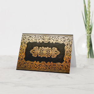 Hoesje oud lederboek kaart