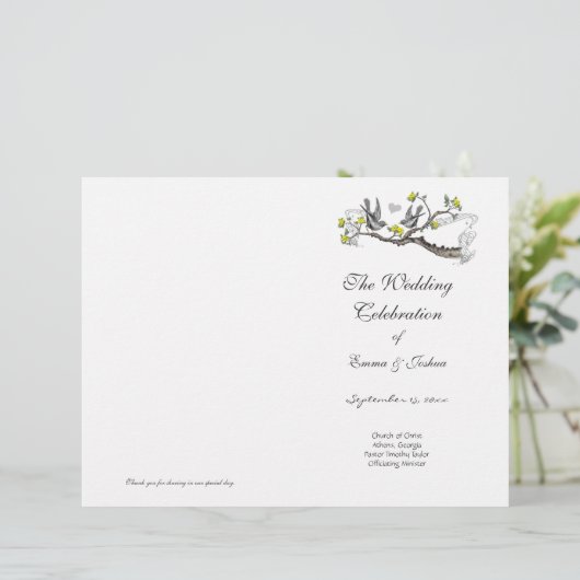 Hoesje  programma voor vogelgeel en grijs (Staand voorkant)