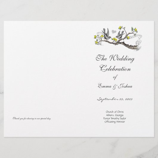 Hoesje  programma voor vogelgeel en grijs (Voorkant)