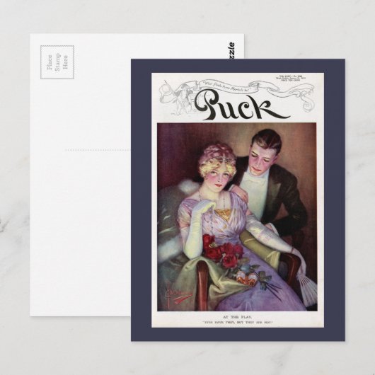 Hoesje  Puck Magazine - bij het spelen Briefkaart (Voorkant / Achterkant)