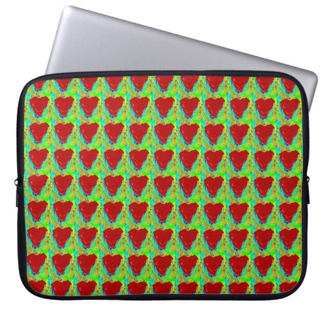 hoesje rode hartritme laptop sleeve (Voorkant)