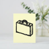 Hoesje Schets. Zwart en crème. Suitcase, Briefcase Briefkaart (Staand voorkant)