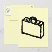 Hoesje Schets. Zwart en crème. Suitcase, Briefcase Briefkaart (Voorkant / Achterkant)