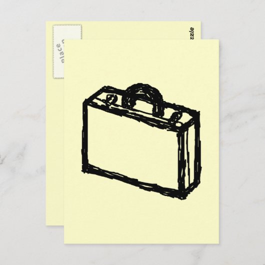 Hoesje Schets. Zwart en crème. Suitcase, Briefcase Briefkaart (Voorkant / Achterkant)