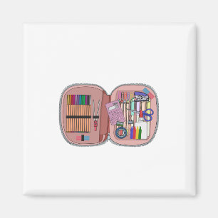 Hoesje schoolpotlood magneet