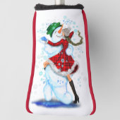 Hoesje Snowman en Girl Dance voor kerstgolfkoppen Golfheadcover (Draai 90)