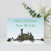 HOESJE STOOMTRACTIE MOTOR BOERDERIJ TREKKER 1889 BEDANKKAART (Staand voorkant)