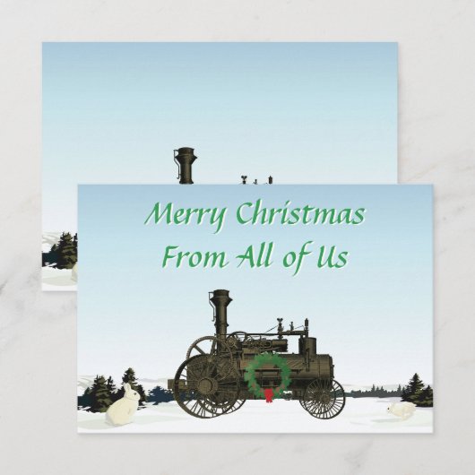 HOESJE STOOMTRACTIE MOTOR BOERDERIJ TREKKER 1889 BEDANKKAART (Voorkant / Achterkant)