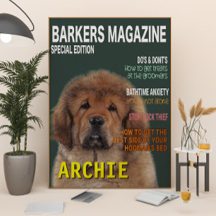 Hoesje Tibetan Mastiff Parody Magazine Foto Afdruk