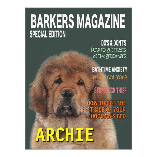 Hoesje Tibetan Mastiff Parody Magazine Foto Afdruk (Voorkant)
