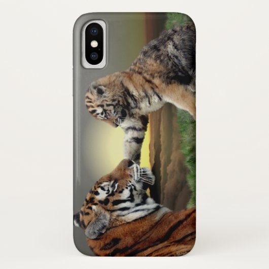 Hoesje tijger en Cub iPhone X (Achterkant)