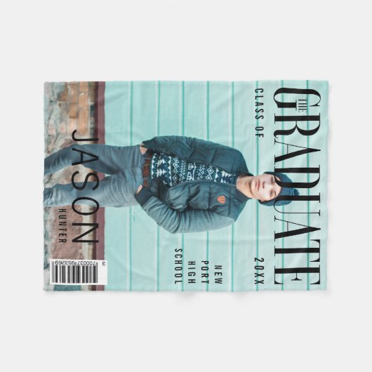 Hoesje Trendy Magazine geïnspireerd Afstuderen Fleece Deken (Voorkant (Horizontaal))