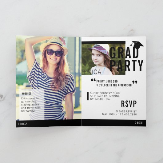 Hoesje Trendy Magazine geïnspireerd Afstuderen Kaart (Binnen)