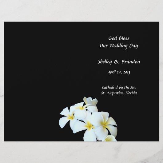 Hoesje Tropical Flowers Black Wedding Program (Voorkant)