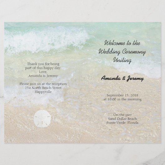 Hoesje Tropisch Ocean Seaside Wedding Programme (Voorkant)