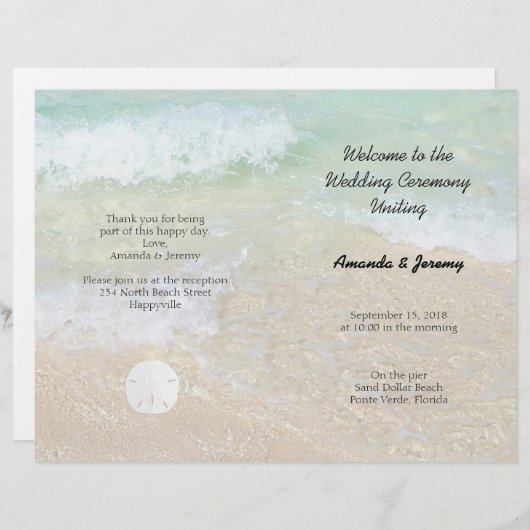 Hoesje Tropisch Ocean Seaside Wedding Programme (Voorkant / Achterkant)