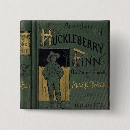 Hoesje van "Aventures of Huckleberry Finn" door Ma Vierkante Button 5,1 Cm (Voorkant)