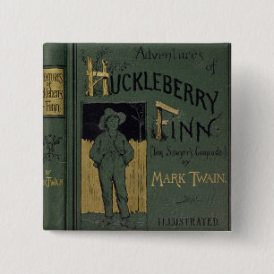 Hoesje van "Aventures of Huckleberry Finn" door Ma Vierkante Button 5,1 Cm