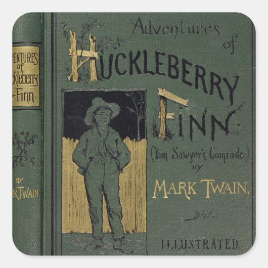 Hoesje van "Aventures of Huckleberry Finn" door Ma Vierkante Sticker (Voorkant)