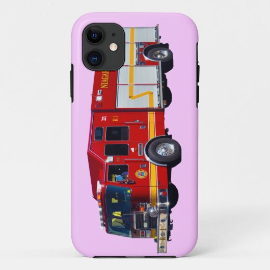 Hoesje van brandweerauto's met rode brandweermotor (Achterkant)