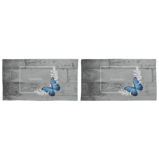 Hoesje van de blauwe vlinder kussensloop (Voorkant-Set)