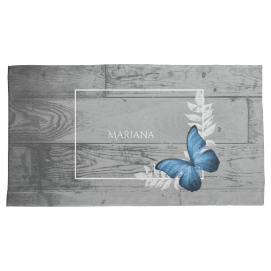 Hoesje van de blauwe vlinder kussensloop (Voorkant-Rechts)