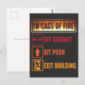 Hoesje van de brandblusbak begaat een drukknop briefkaart (Voorkant / Achterkant)