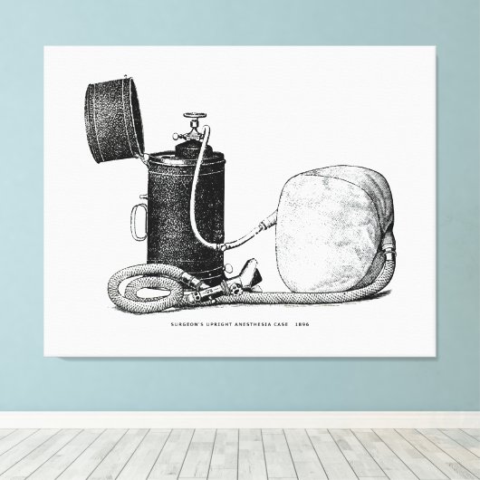 Hoesje van de chirurg rechtop verdoving 1896 canvas afdruk (Insitu (Houten vloer))