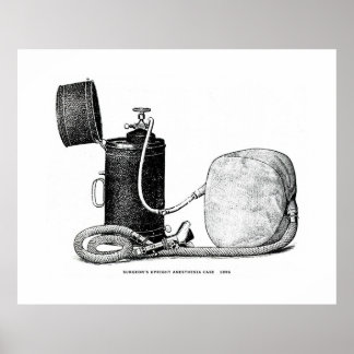 Hoesje van de chirurg rechtop verdoving 1896 poster