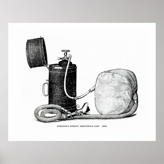 Hoesje van de chirurg rechtop verdoving 1896 poster (Voorkant)