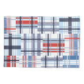 Hoesje van de rode, witte en blauwe Madras Pillow Kussensloop (Achterkant)